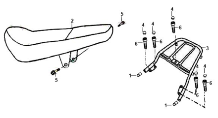 Подбор запчастей Сидение Кузов/Электрика XS 125-K SYM