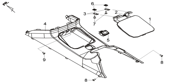 Подбор запчастей Облицовка пола Кузов/Электрика MaxSYM 600 (LX60A2) MaxSYM 600 SYM