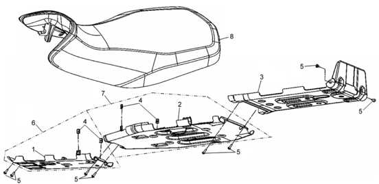 Подбор запчастей Сидение Кузов/Электрика ATV 600 (UA60A-6) ATV 600 SYM