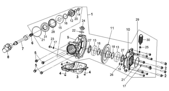 Редуктор задний в сборе