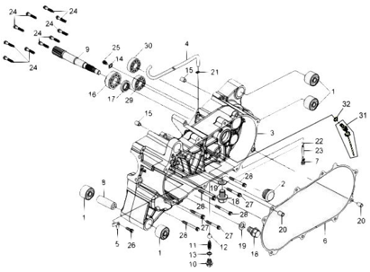 Левая половина картера