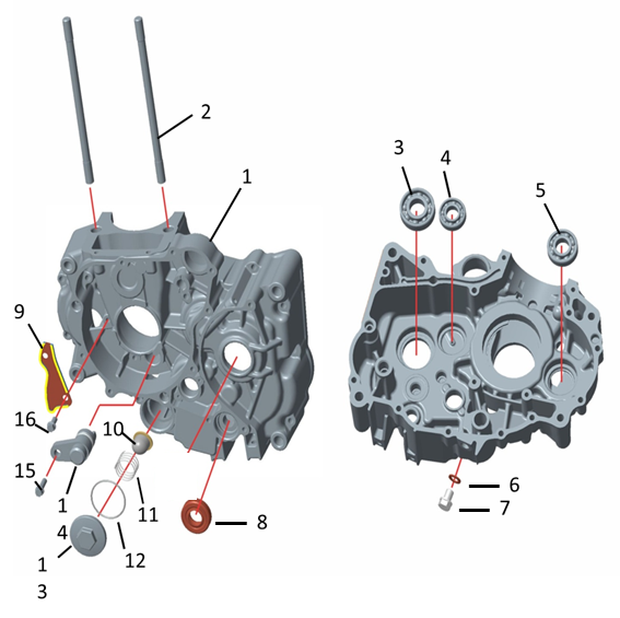 Картер двигателя левый