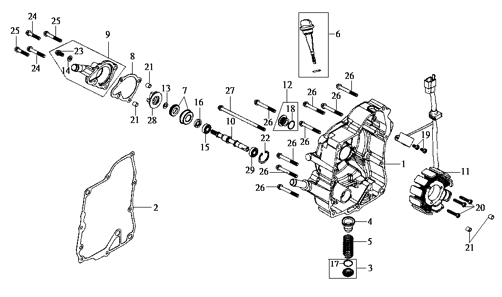 Правая крышка картера