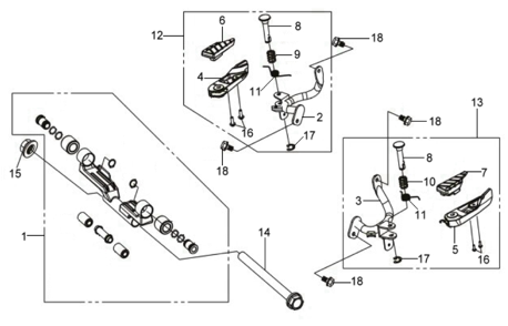 Подбор запчастей Подножки пассажирские Кузов/Электрика GTS 250 (LM25W-6_edited) GTS 250 SYM