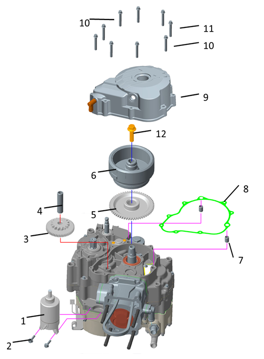Левая крышка двигателя