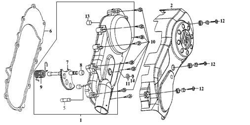 Подбор запчастей Крышка вариатора Двигатель RS 125 (HS12W2-6) RS 125 SYM