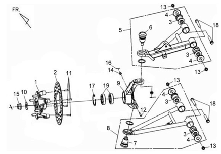  Передняя подвеска (правая сторона)