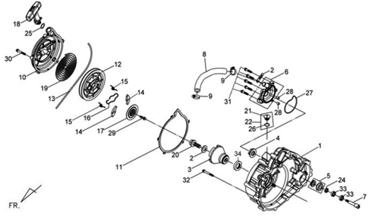 Правая крышка картера