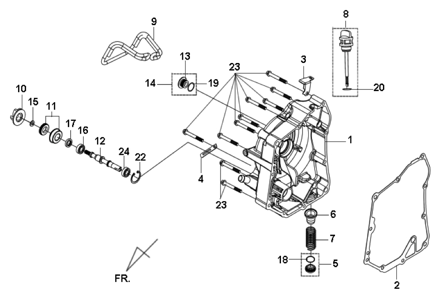 Правая крышка картера