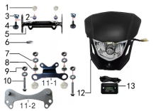 Подбор запчастей Фара Z2 (c 2021) 19/16 USB чёрный пластик (101240024) Z2 BSE