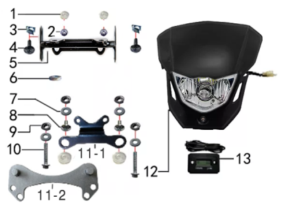 Подбор запчастей Фара Z2 (c 2021) 19/16 USB чёрный пластик (101240024) Z2 BSE