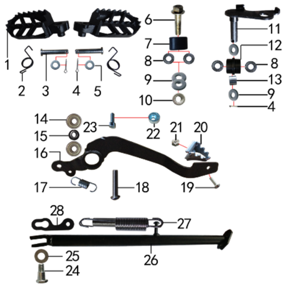 Подставка и подножки