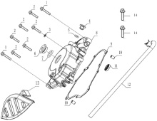 Подбор запчастей Левая крышка Картера ZS194MQ (NC450) [30.125.0011] Двигатели
