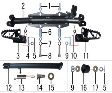 Подбор запчастей Педали и подножки EVO PH02D 12/10 (101020030) EVO 110 BSE