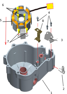 Подбор запчастей Левая крышка картера и магнето TYX250-SR Двигатели
