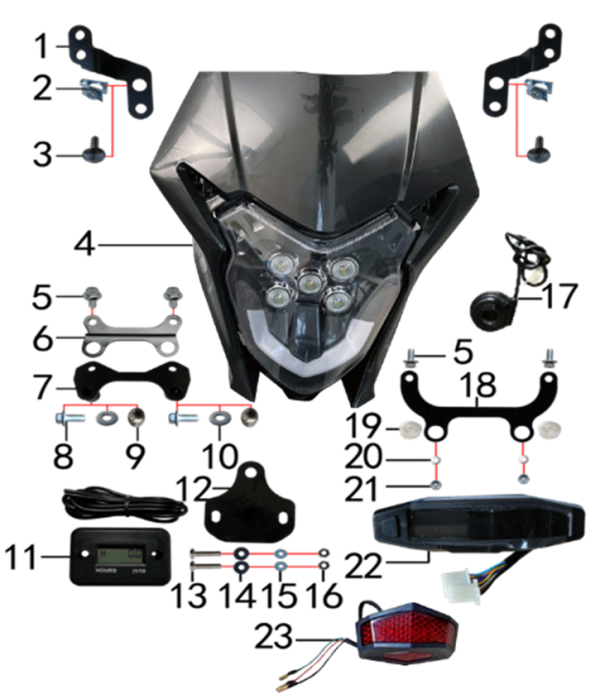 Фара и приборная панель