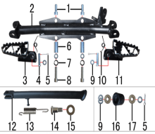 Подбор запчастей Подставка и подножки EVO PH02D 14/12 (101020029, 101020031) EVO 110 BSE