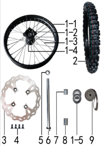 Подбор запчастей Колесо переднее PH10L 125 ZS (101190071) 2022 PH 125E BSE