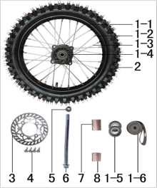 Подбор запчастей Колесо переднее EVO 14/12 (101020012, 101020021, 101020026) EVO 110 BSE