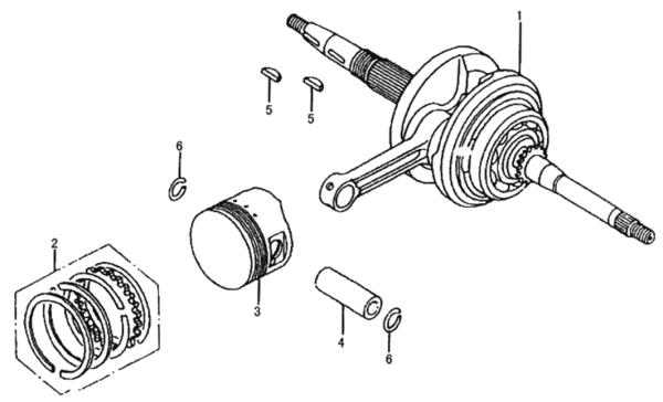 Коленвал и поршень