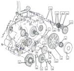 Шестерни сцепления и обгонной муфты