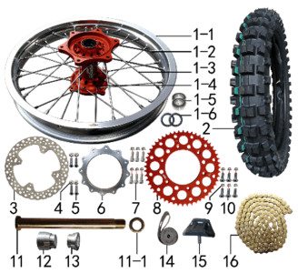 Подбор запчастей Колесо заднее Z8 21/18 (101290015) Z8 BSE