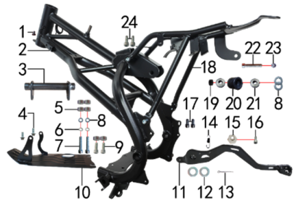 Подбор запчастей Рама MXS 125 17/14 (101131000) MXS 125 BSE