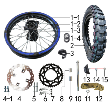 Подбор запчастей Колесо заднее MXH 150 17/14 (101131003) MXH 150 BSE