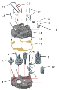 Подбор запчастей Коленвал и редуктор TYX250-SR Двигатели
