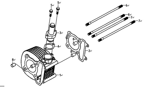 Подбор запчастей Цилиндр Двигатель Jet 4 125 (AD12W1-6 ANA) Jet 4 125 SYM