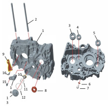 Подбор запчастей  Картер двигателя левый TYX300-SR Двигатели