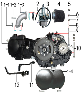 Подбор запчастей Двигатель MXS 125 17/14 (101131000) MXS 125 BSE
