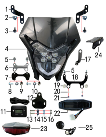 Подбор запчастей Фара и приборная панель RTC300 (101310019, 101310020) RTC-300R BSE
