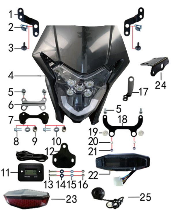 Фара и приборная панель