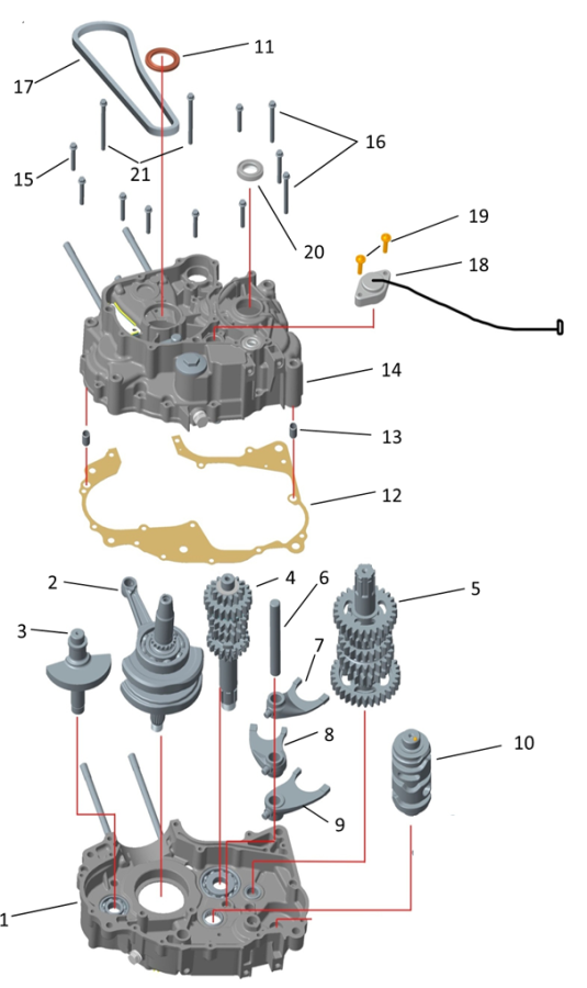 Коленвал и редуктор