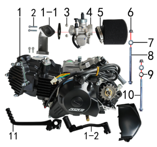 Подбор запчастей Двигатель MXH 150 17/14 (101131003) MXH 150 BSE