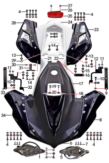 Подбор запчастей Облицовка XT-1 (SA110) (150020002) XT-1 BSE