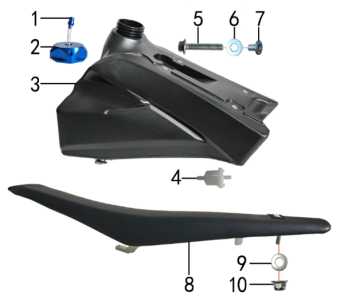 Подбор запчастей Бак и седло MXH 150 17/14 (101131003) MXH 150 BSE
