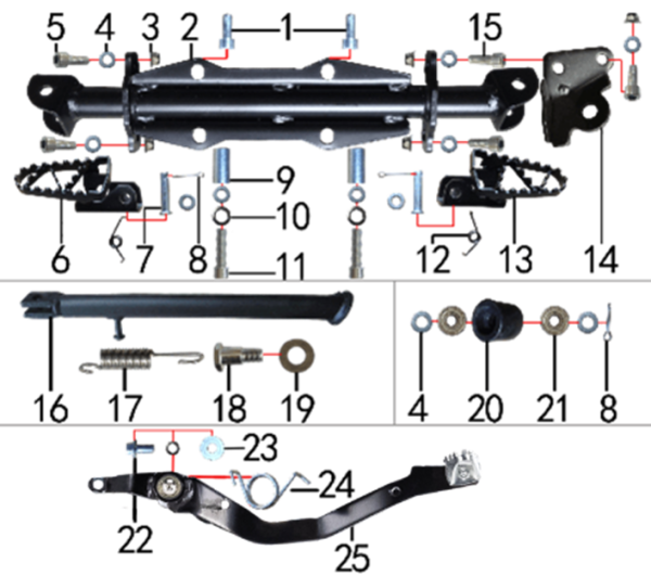 Подножки и подставка