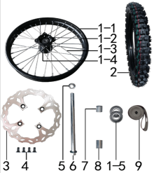 Подбор запчастей Колесо переднее PH10L 125 ZS (101190089) PH 125E BSE