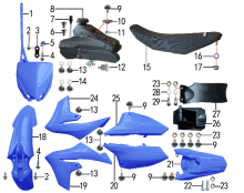 Подбор запчастей Облицовка синяя PH02Y (101055000, 101055001, 101055002, 101055003) NEW ERA NEW ERA BSE