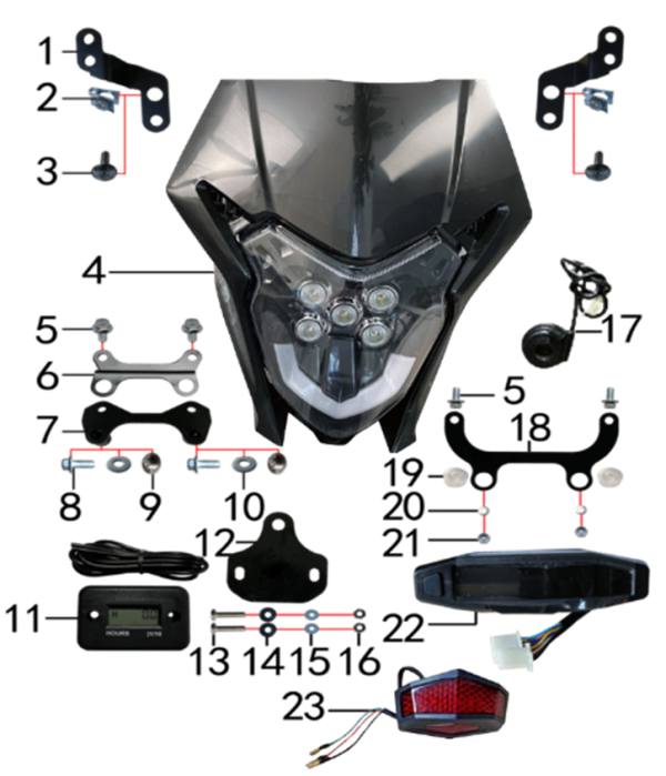Фара и приборная панель