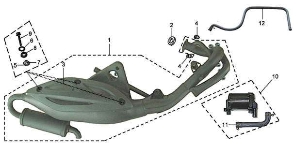 Подбор запчастей Глушитель Кузов/Электрика EuroX Sport (BK05W1-6) EuroX Sport SYM