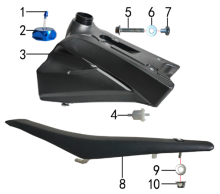 Подбор запчастей Бак и седло MXH 150 17/14 (101131003) MXH 150 BSE