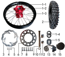 Подбор запчастей Колесо заднее Z3Y 21/18 (101210073, 101210084,   101210088) Z3Y BSE