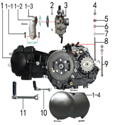 Подбор запчастей Двигатель MX 125 (101190079, 101190080, 101190081) MX 125 BSE