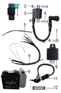 Подбор запчастей Электрика MX 125 (101190079, 101190080, 101190081) MX 125 BSE