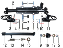 Подбор запчастей Педали и подножки EVO 12-10 (101020011, 101020025) EVO 110 BSE