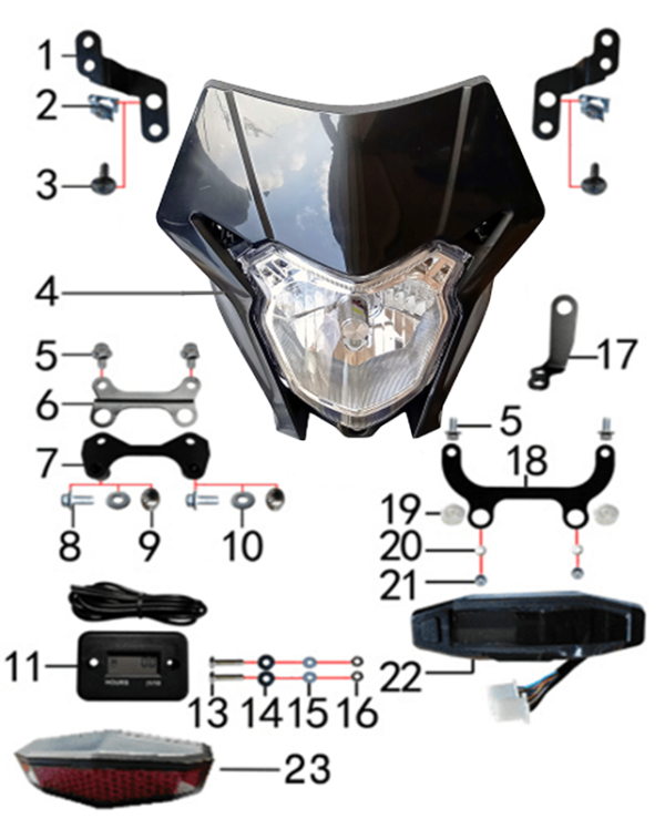 Фара и приборная панель