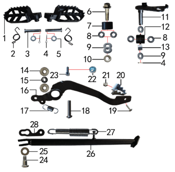 Подставка и подножки